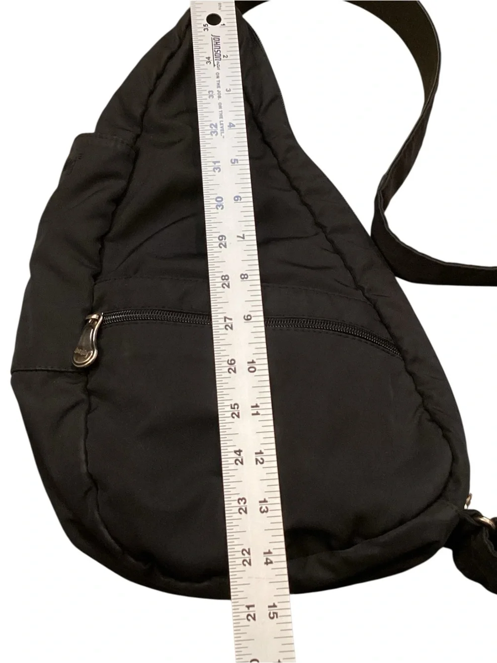AmeriBag Healthy Back Bag Black‎ Nylon Crossbody Sling Backpack